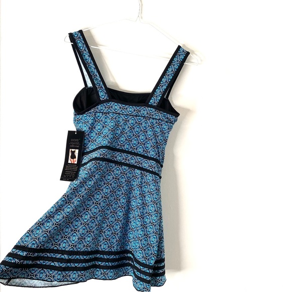 ShoreShapes Swimwear Blue Black Swim Dress NWT - Picture 7 of 8